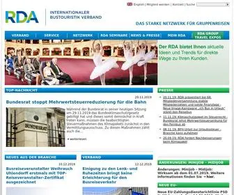 Rda.de(Internationaler Bustouristik Verband Infomationen zu Bustourismus und Gruppentouristik) Screenshot