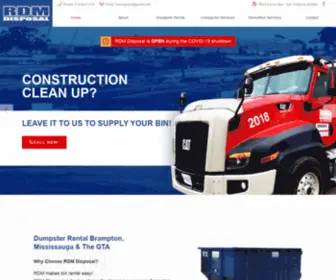 RDmdisposal.com(Dumpster Rentals Brampton & Mississauga) Screenshot