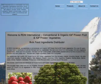 Rdmintl.com(RDM International distributors of fruit products IQF Aseptic Purees Dried Infused Powders Flakes Concentrates Coconut and Pumpkin) Screenshot