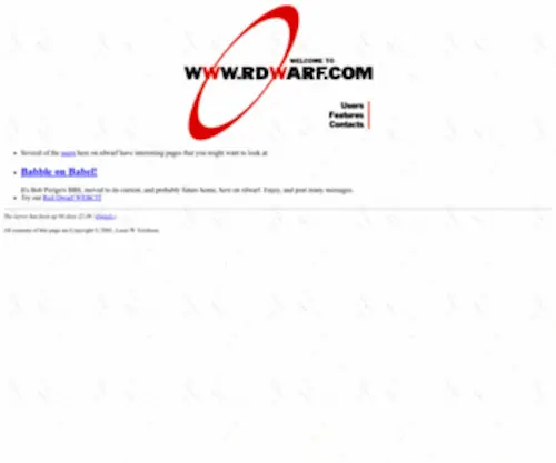 Rdwarf.com(The home page) Screenshot