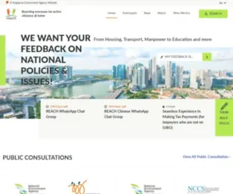 Reach.gov.sg(The Singapore Government’s feedback unit (REACH)) Screenshot