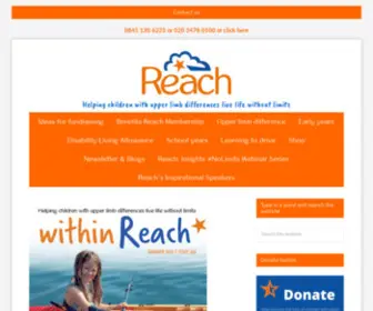 Reach.org.uk(Helping children with upper limb differences live life without limits) Screenshot