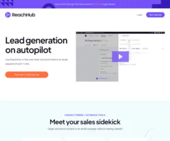 Reachhub.com(Use ReachHub to find new leads and enroll them in an email sequence in just 1) Screenshot