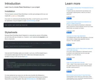 React-Bootstrap.com(The most popular front) Screenshot