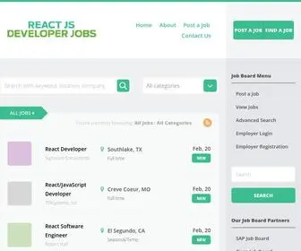 Reactjobboard.com(React Job Board) Screenshot