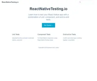 Reactnativetesting.io(Learn how to test your React Native app with a combination of unit) Screenshot