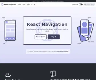 Reactnavigation.org(React Navigation) Screenshot