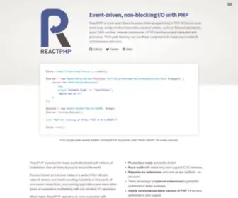 Reactphp.org(Event-driven, non-blocking I/O with PHP) Screenshot