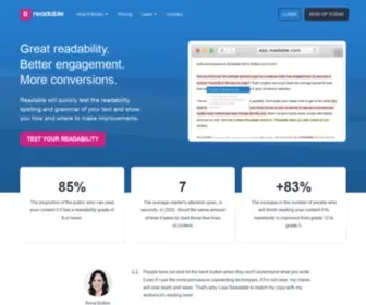 Readable.com(Readability score) Screenshot