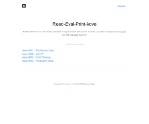 Readevalprintlove.org(Read-Eval-Print) Screenshot