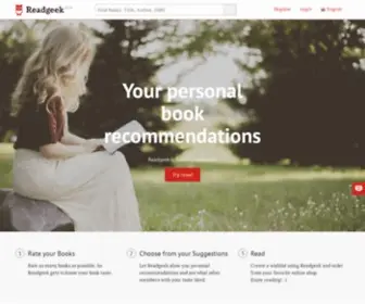 Readgeek.com(Your best book recommendations) Screenshot