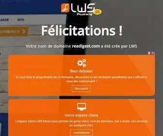 Readigest.com(LWS est un hébergeur web et registrat de nom de domaine) Screenshot