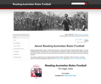 Readingaustralianrulesfootball.org(Reading the game) Screenshot