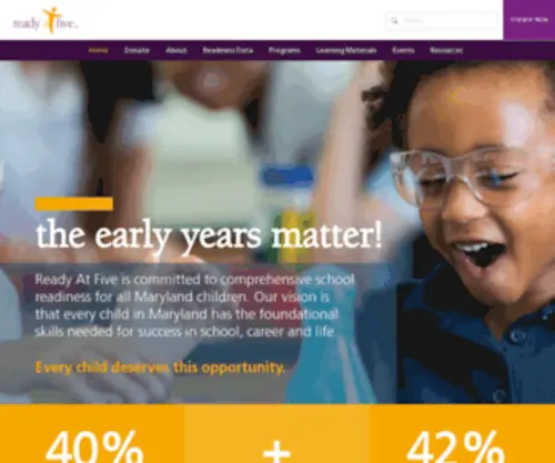 Readyatfive.org(The Early Years Matter) Screenshot