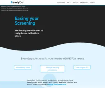 Readycell.com(Cell-based in vitro kits for drug discovery) Screenshot