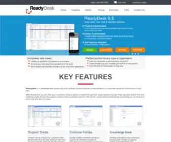 Readydesk.com(Web based help desk and customer service management software) Screenshot