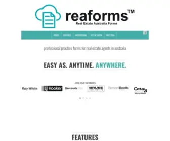 Reaforms.com.au(Real estate forms australia) Screenshot