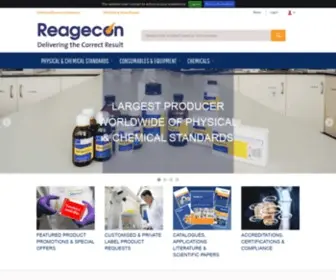 Reagecon.com(Reagecon Producer of Physical & Chemical Standards) Screenshot