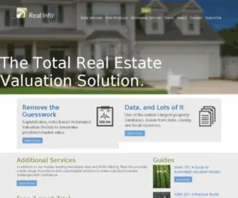 Real-Info.com(Real Info Inc is a national provider of AVMs (automated valuation models)) Screenshot