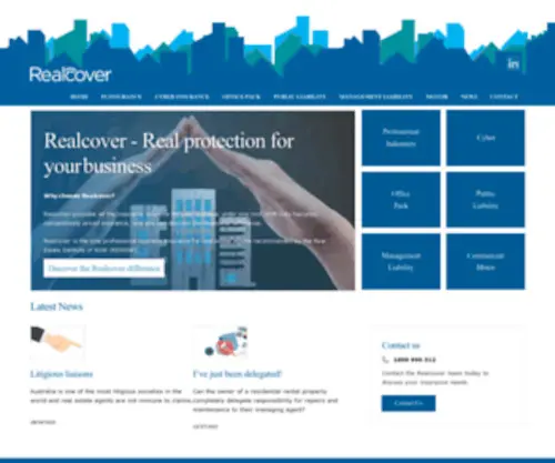 Realcover.com.au(Professional indemnity insurance for real estate) Screenshot