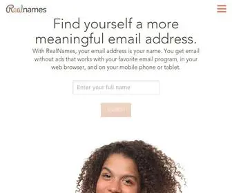 Realnames.com(Your Name as Your Email) Screenshot