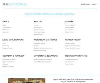 Realnotcomplex.com(Discover incredible free resources to study mathematics) Screenshot