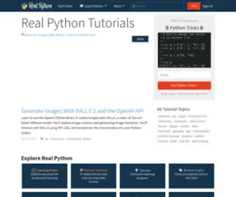 Realpython.com(Learn Python online) Screenshot