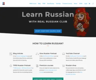 Realrussianclub.com(Learn Russian Language Online FREE Lessons) Screenshot