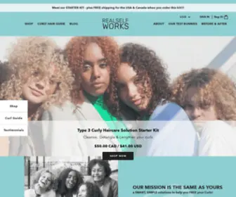 Realselfworks.com(Targeted Curly Haircare Solutions for Textured Hair. We have perfected a formula) Screenshot