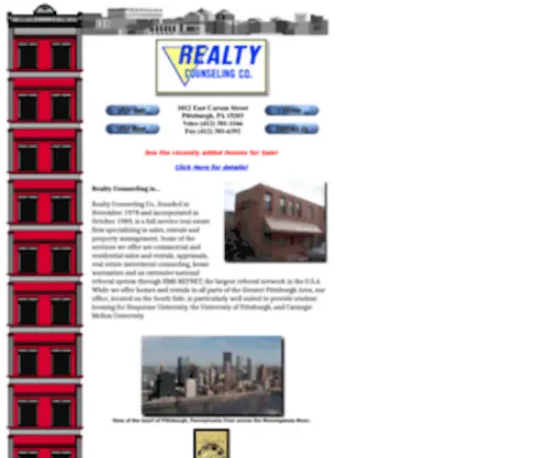 Realtycounseling.com(Apartment and House Rentals and Sales Pittsburgh South Side Slopes) Screenshot