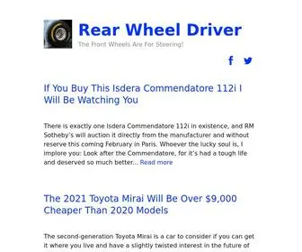 Rearwheeldriver.com(The Front Wheels Are For Steering) Screenshot