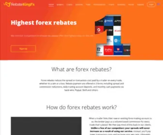 Rebatekingfx.com(Highest Forex Rebates on the net) Screenshot