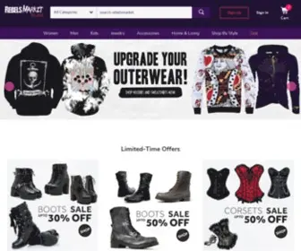 Rebelsmarket.ca(Shop Curated Alternative Clothing & Shoe Brands) Screenshot