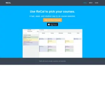 Recal.io(Course selection) Screenshot