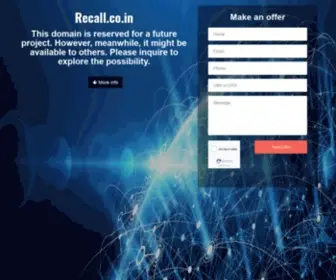 Recall.co.in(Domains to buy) Screenshot