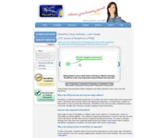 Recallplus.com(Study Software allows you to learn faster by organizing exam notes as concept maps and testing you to improve your study technique) Screenshot