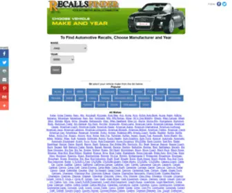 Recallsfinder.com(Search Automotive Recalls) Screenshot