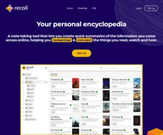 Recall.wiki(Your personal encyclopedia) Screenshot