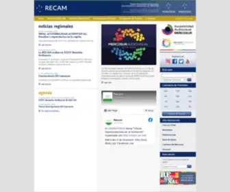 Recam.org(Reunión Especializada de Autoridades Cinematográficas y Audiovisuales del Mercosur) Screenshot
