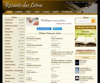 Recantodasletras.com.br(Recanto das Letras) Screenshot