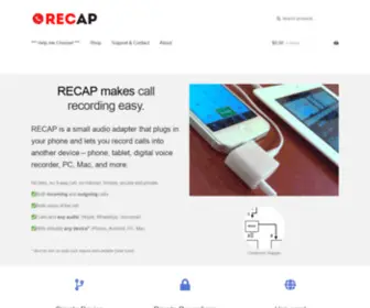 Recapmycalls.com(Phone call recording adapter for iPhone and Android) Screenshot