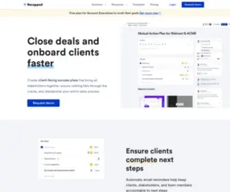 Recapped.io(Close deals and onboard clients faster with Mutual Action Plan Software) Screenshot