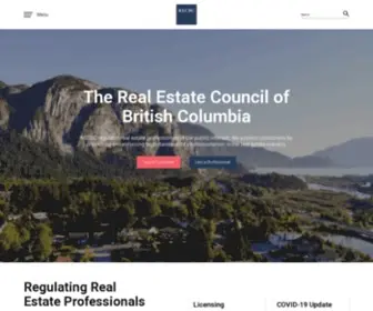 Recbc.ca(Real Estate Council of British Columbia) Screenshot