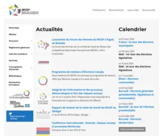 Recef.org(Réseau des compétences électorales francophones) Screenshot
