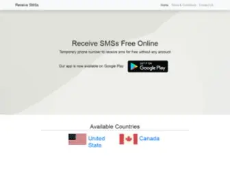 Receivesmss.com(Receive sms online) Screenshot