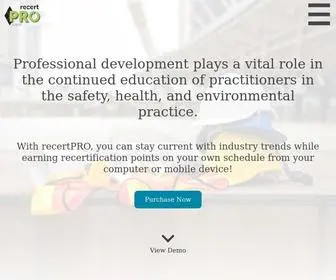 Recertpro.com(recertPRO) Screenshot