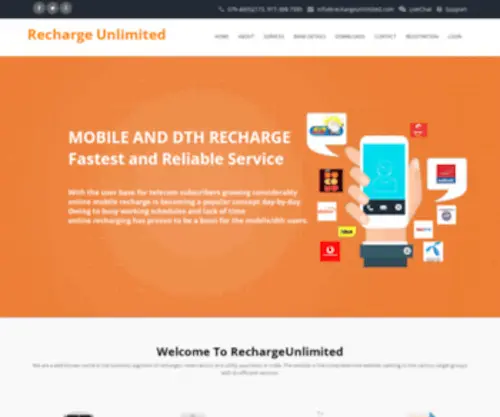 Rechargeunlimited.com(Online Mobile and DTH Recharge Solutions) Screenshot