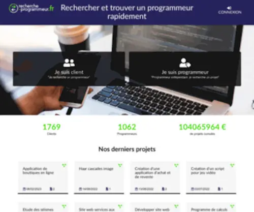 Recherche-Programmeur.fr(Recherche programmeur : Annonce de projet informatique) Screenshot