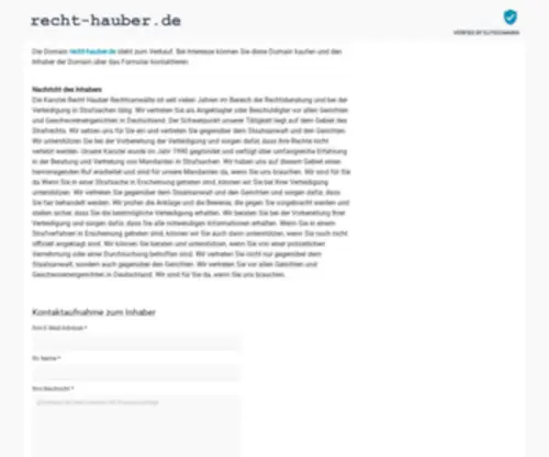 Recht-Hauber.de(Rechtsanwalt) Screenshot