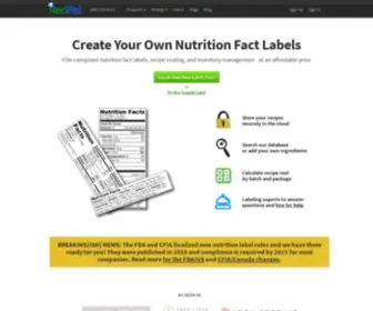 Recipal.com(Create & Generate Nutrition Labels) Screenshot